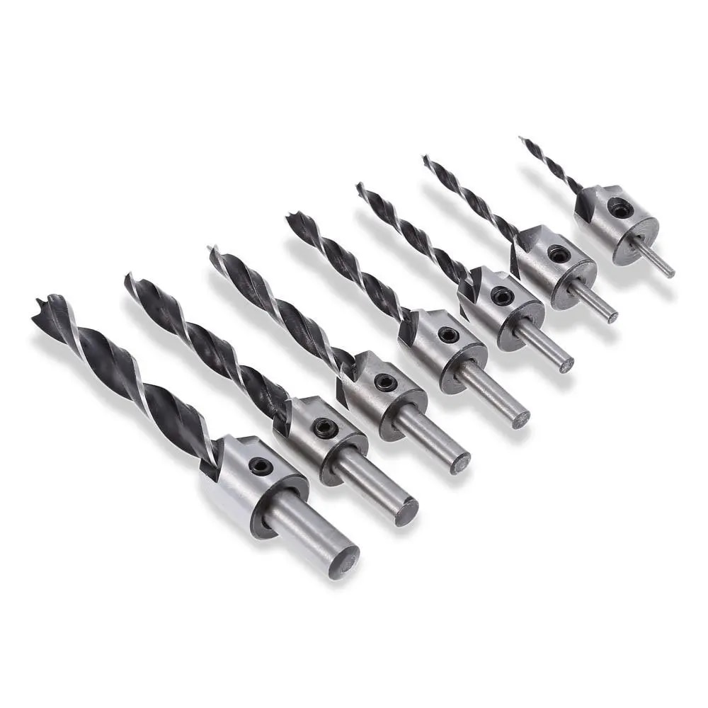 7pcs 5 Flute Countersink Вежби Малку ХСС Вежби Малку Reamer Сет за Машини За Chamfer 3-10мм 7pcs 5 Flute Countersink Вежби Малку ХСС Вежби Малку Reamer Сет за Машини За Chamfer 3-10мм